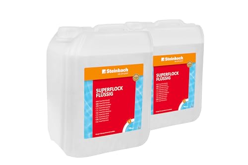 STEINBACH Poolpflege Superflock flüssig - 0754305TV02-2X 5 l - Gegen Trübungen im Pool - Für Sandfilteranlagen - Verbessert Filterleistung - Nicht für Kartuschenfilter geeignet