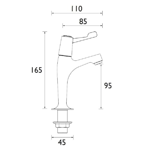 Bristan Value High Neck Pillar Taps with Durable Ceramic Disc Valves, Deck Mounted, Chrome Finish