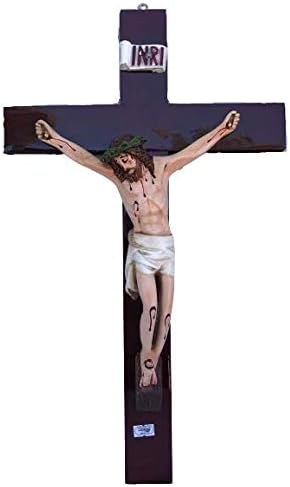 Miniatura 2 de Jesus En La Cruz Tabla Fina Crucifijo de 20 pulgadas, Crucifijo hecho a mano, tablón de madera, nuevo