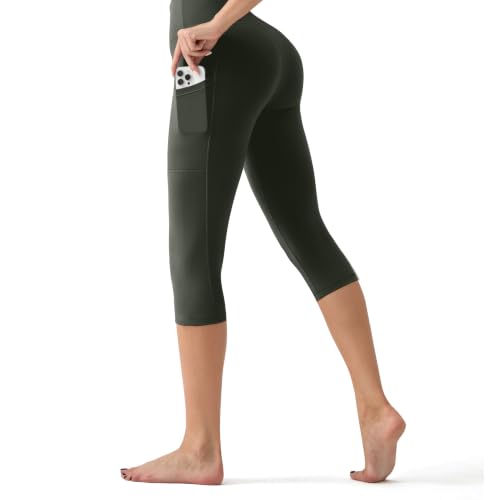 Image of YUDSUD High Waisted Leggings for Women with Pockets - Tummy Control Capris Yoga Pants for Workout Running Athletic Cycling