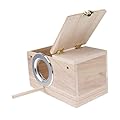 HANABASS Wooden Bird Nesting Box with Clear View Window Durable Parrot Breeding Holder for Small Birds Reinforced Panels and Small Entrance for Wind and Predator Protection for Parakeets