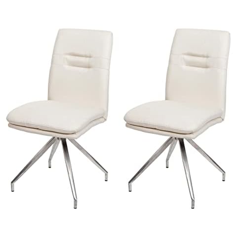 Mendler 2er-Set Esszimmerstuhl HWC-H70, Küchenstuhl Lehnstuhl Stuhl, Stoff/Textil Edelstahl gebürstet Cover