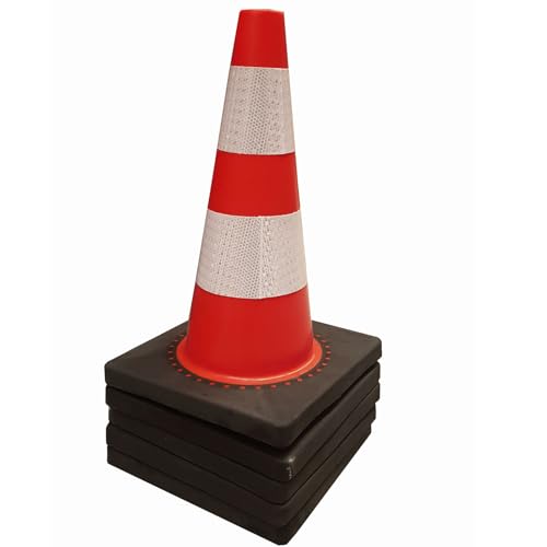 Verkehrsleitkegel TRUTZHOLM 5er Set mit schwerem Fuß aus PVC