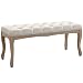 Produktbild HOMCOM Polsterbank Sitzbank Truhenbank Schuhbank Pianobank Klavierbank Vintage Bettbank Schlafzimmer Wohnzimmer Flur Gummiholz Leinen Beige 110 x 40 x 48 cm