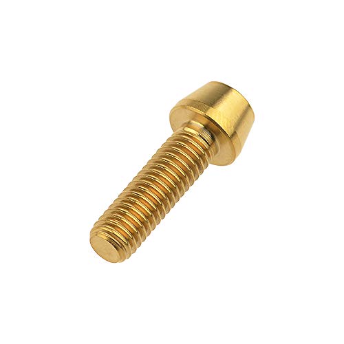 Image of Titanium Ti Bolt M5x9 16 18 20 25 30 35 40 45 50 55 60mm Tapered Head Screws Pack of 4 (M5x16mm, Gold)