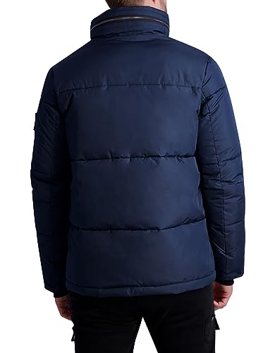 KARL LAGERFELD Men's Quilted Zip Out Hood Puffer Jacket3