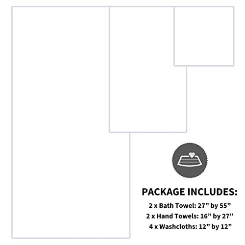 Cosy Family Microfiber 8-Piece Towel Set, 2 Bath Towels, 2 Hand Towels, And 4 Wash Cloths, Ultra Soft Highly Absorbent Towels For Bathroom, Gym, Hotel, Beach And Spa (White) #TOP3