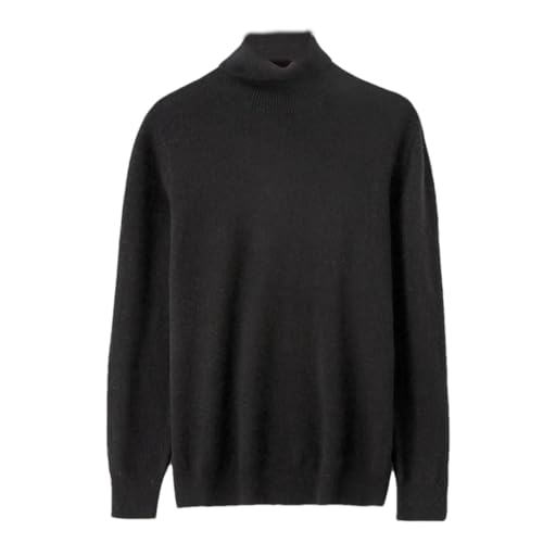 Men Classic Seamless Wool Turtleneck Pullover Basic Flip Up Neck Long Sleeve Soft Warm Business Sweater
