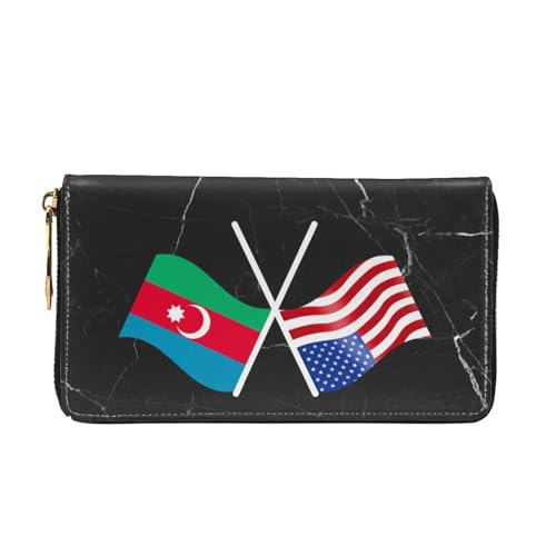 American And Azerbaijan Flag Wallet Card Bag3