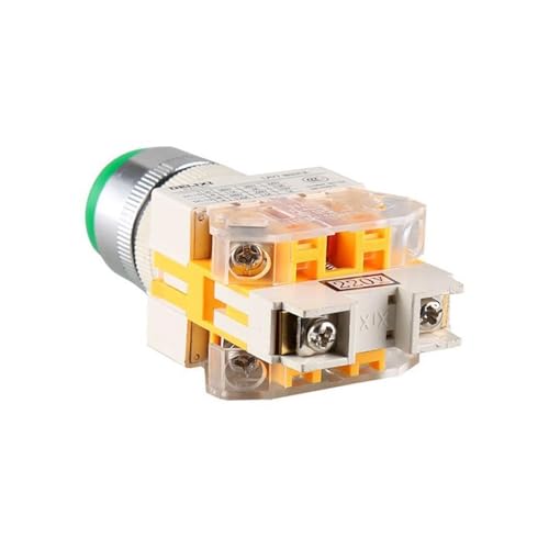 Pulsador iluminado LAY7-11D de 220V con luz LED de color rojo para panel 3