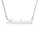 U7 Mens Pendant Necklace Name Madison Custom Necklaces for Women
