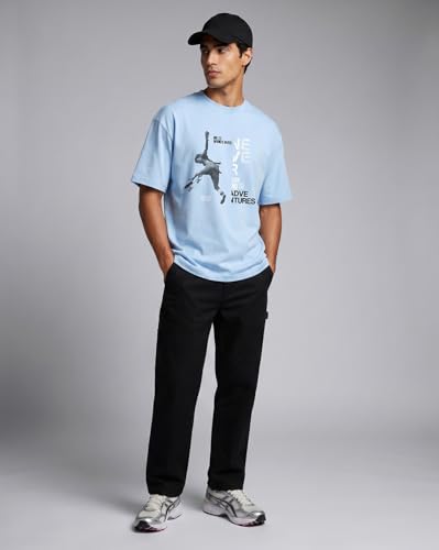 Image of Nobero Men's Oversized Graphic T-Shirt for Men | Soft Cotton | Drop Shoulder Relaxed Fit | Printed Casual Tshirt for Men