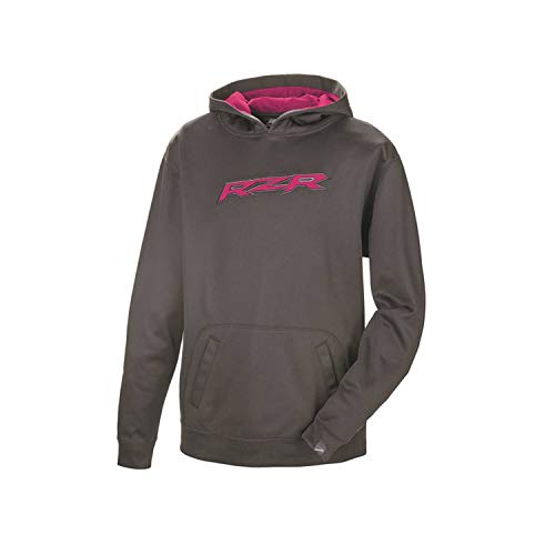 Polaris Gray/Pink Youth Vapor Hoodie w/RZR Logo Comfortable Lightweight Casual - X-Large