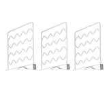 FONDOTIN お押入れ用プラスチック製棚仕切り 収納仕切り板 キャビネットや本棚 キッチンラック対応 調整可能衣類や小物の分類に 3個セット