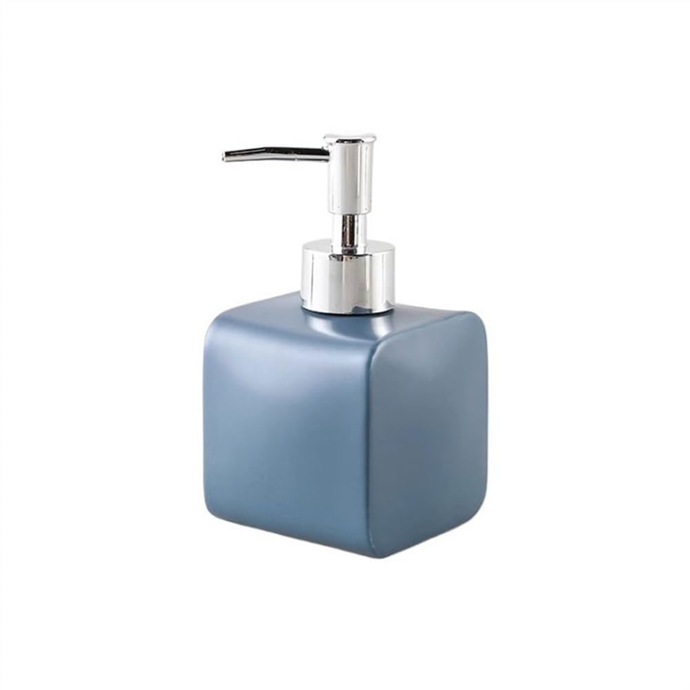 Ceramiczny dozownik mydła Butelka z płynem do dezynfekcji rąk Matowy żel pod prysznic Dozownik szamponu(Blue)