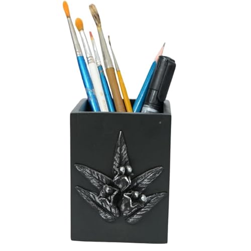 Image of Decorative Embossed Design Pencil and Pen Stand | Desk Organizer for Stationery Storage | Suitable for Office Desk, Study Table, Home and Workspace Use (Design 2)