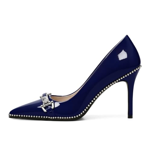 Image of Women's High Heel Pumps Stiletto Heel Pumps for Women Pointed Toe Heels Elegant Classic 3.5 Inch Beaded Pumps