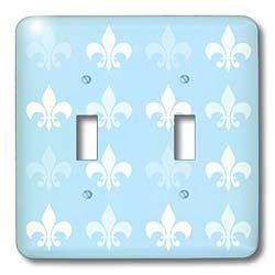 Fleur de lis Blanc et Bleu pâle plaque de finition murale résistante