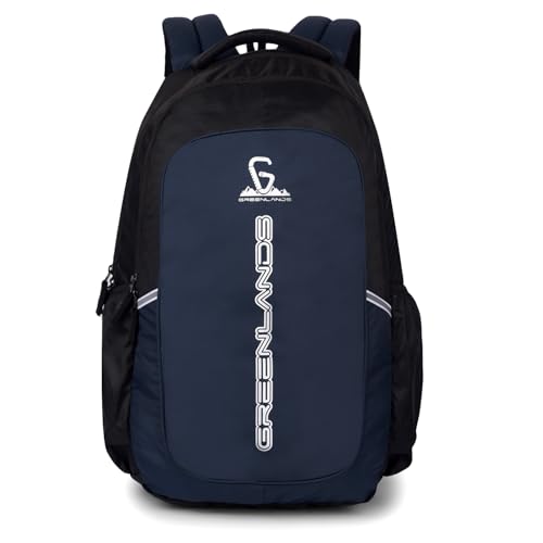 GREENLANDS 35L Torpedo Laptop Bag with Padded Laptop Sleeve (up to 17 inches), Water-Resistant Fabric with Rain Cover | Ideal for College, School, Office, Hiking, Travel | Navy (B0BTM2L7KP) Amazon Price History, Amazon Price Tracker
