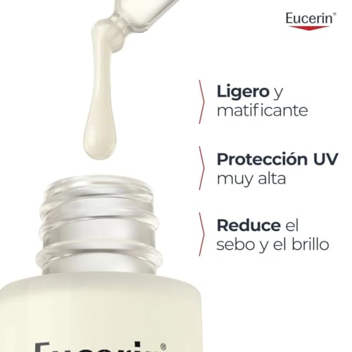 Miniatura 2 de Eucerin Sun Face Oil Control Sérum Facial UV FPS50+ 30ml - Protector Solar Facial 50 Ligero y Matificante - Sérum con Protección Solar 50+ y Complejo Anti-Polución - Invisible - Piel Mixta/Grasa