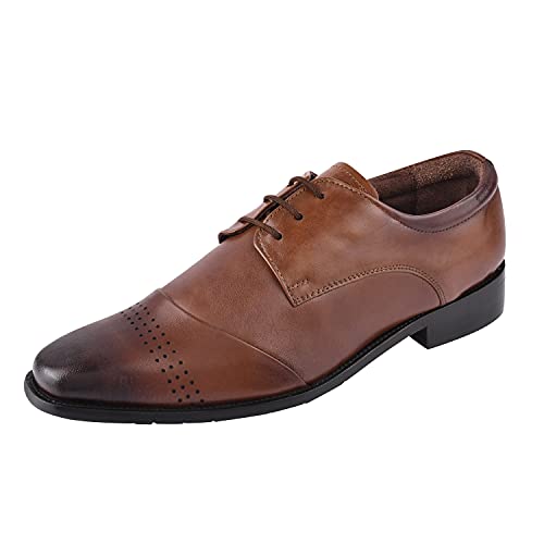 Image of LIBERTYZENO Mens Animal Print & Plain Genuine Leather Adults Lace Up Oxford Dress Shoes for Easter Gift