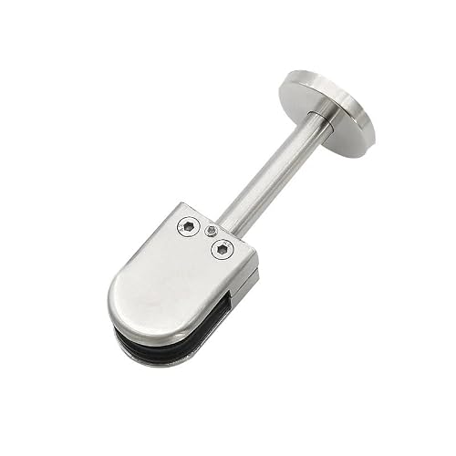 Glass Clamps 304 Stainless Steel Glass Clamps Adjustable Holder for Staircase Handrail Glass-to-Ground Fixed Bracket 65x43x26(Rod Height 80mm)