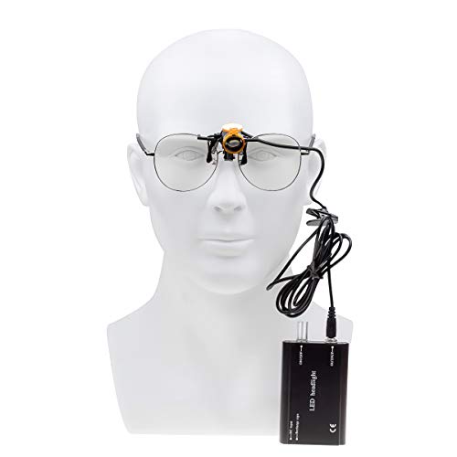 Superdental Protable LED Head Light Lamp for Binocular Loupe Metal Clip with Plastic Body for Fast Heat Dissipation (Black)