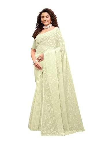 Image of Garden Vareli Viscose Brasso Floral Print Saree