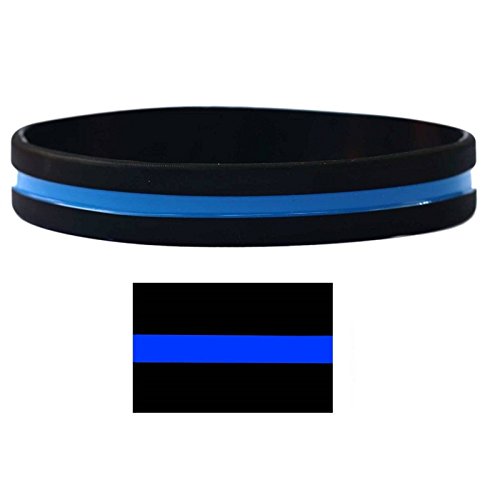 PAC Supplies Global Ltd - Pulsera fina de línea azul - Adulto, unisex, talla única, azul, negro