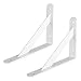 Supports D'étagères Rétro pour Murs,équerre pour Étagere en Métal Robuste,équerre De Fixation Industrielle Lourde,Supports d'angle De 90 Degrés De Rayonnage,2 Pièces,White-200 * 120 * 2mm