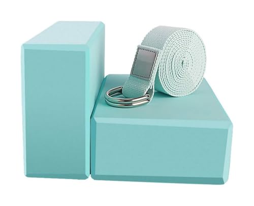 Blue Yoga Blocks 2-Pack with Strap