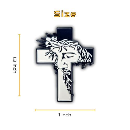 Image of Enamel Pins, Jesus Christ & Cross Pins for Backpacks, Christian Religious God Faith Lapel Pin, Catholic Bedge Brooch for Lanyard, Bag, Hat, Clothes, Jacket, Vest.