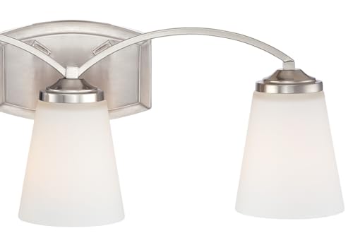 Image of Minka Lavery 6963-84 Overland Park Vanity Bath Light, 3-Light, 300 Total Watts, 22.75-in H x 8.25-in W, Brushed Nickel