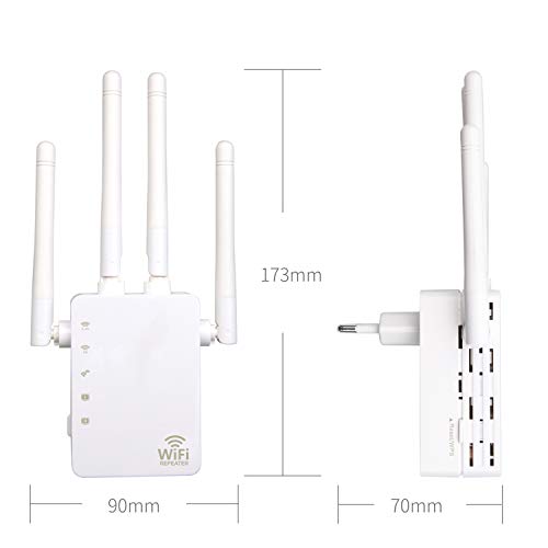 Romacci Amplificador de sinal de Internet WiFi Booster 1200 Mbps Dual Band 2,4 GHz 5 GHz WiFi Repeti