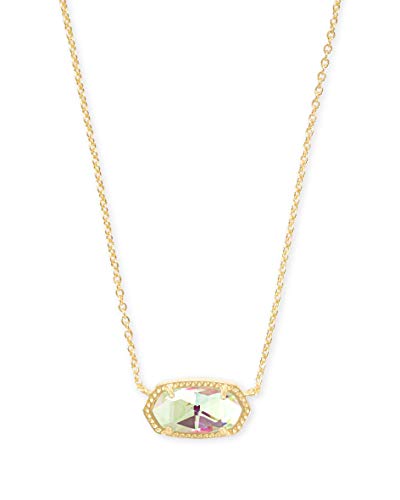 Kendra Scott Elisa Pendant Necklace for Women, Fashion Jewelry, 14k Gold-Plated, Dichroic Glass