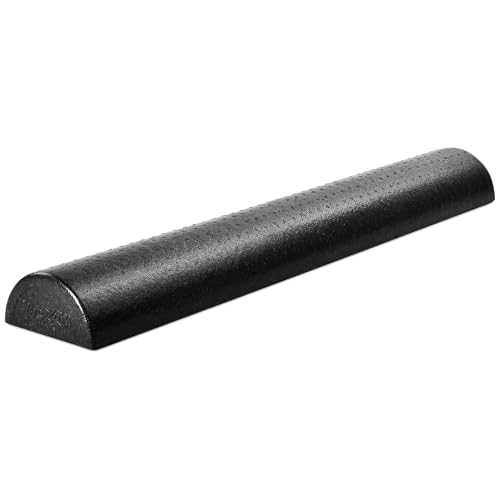 Yes4All Half Foam Roller EPP High-Density Material High Firmness Level Back Roller for Athlete & Professional Suitable for Back Stretching & Pilates 12/18/24/36 inch Black 36 inch
