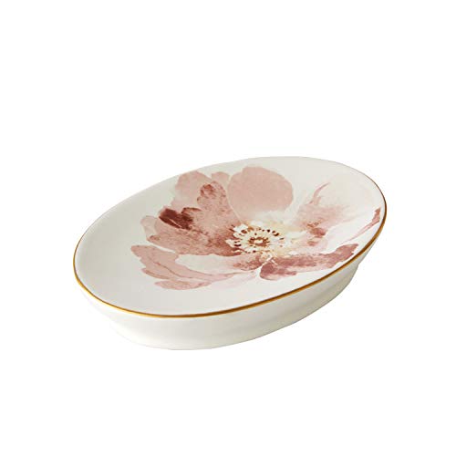 Skl Home Saturday Knight Misty Floral Soap Dish.97X3.8X5.44, Pink #TOP1