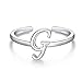 Anillos de letras iniciales apilables de plata de ley 925, anillo de letra G del alfabeto en mayúscula, banda inicial ajustable para mujeres y niñas