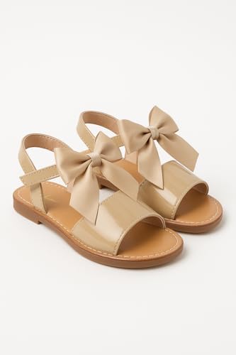 SIRRI Girls Patent Sandals with Bow - Perfect Footwear for Dressy and Casual Wear2