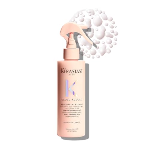 Image of Kerastase Gloss Absolu Anti-Frizz Heat Protectant Spray For Glossy Hair | Fine To Medium Hair | 4-Days Anti-Frizz | With Hyaluronic & Glycolic Acid, Wild Rose-In-Oil | 190ml