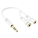 Produktbild AKORD Splitter für Lautsprecher und Kopfhörer, 3,5 mm Klinkenstecker, Weiß