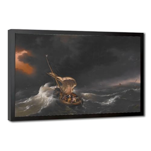 Impression sur toile du Christ dans la tempête par Ludolf Backhuysen 40x61 cm