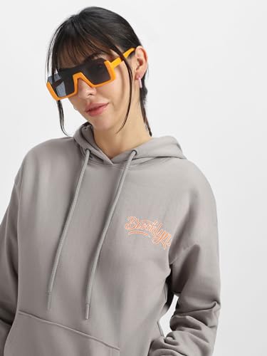 Image of JUNEBERRY Cotton Poly Fleece Oversized Fit Black, Green, Magenta, Mustard, Orange, Purple, Blue, Off White & Grey Graphic Printed Full Sleeve Hoodie for Women