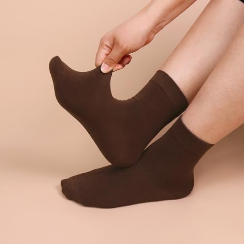 Image of Womens Viscose Bamboo Crew Socks Thin Casual Ultra Soft Colorful Above Ankle Socks Breathable Comfortable 3 /6 Pairs