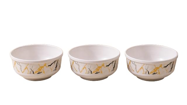 Image of Ariya 4.5 Inch Melamine French Bowls Black Gold Harmony Collection Set of 3