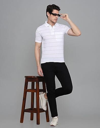 Image of INKKR Striped Polo Neck T-Shirt Dora Combo