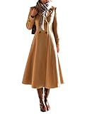 IDEALSANXUN Long Wool Coat for Women 2025 Fall Winter Double Breasted Trench Coat Coatigan Peacoat Maxi Dress Jackets, Camel, M
