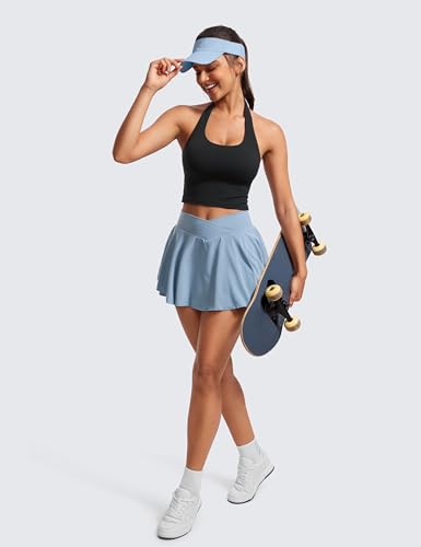 CRZ YOGA Womens Butterluxe Halter Longline Sports Bra - Padded Workout Yoga Crop Tops Tanks with Built in Pads3