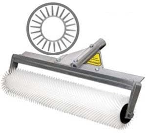 Midwest Rake Spiked Roller with, Replacement Roller (Various Roller Width: 9"-48"), 36" Roller Width, Blunt Spiked Roller on Aluminum Frame with Threaded Handle Adapter