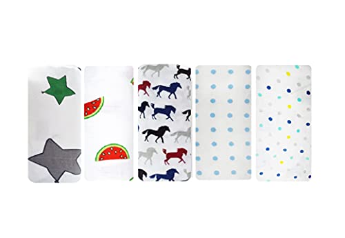 Image of swaddle blanket for new born Pure Cotton Muslin Baby Swaddle Blanket, Swaddle for Newborn Baby Super Soft Cotton Receiving Wrapper Cloth, Stroller Cover-Pack of 6 with Size 120X100 CM - Multi Prints